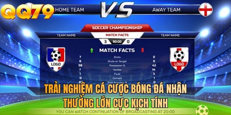 Trải nghiệm cá cược bóng đá nhận thưởng lớn cực kịch tính